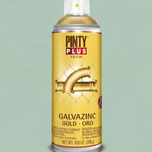 Pintyplus Tech Galvazinc old Galvanizing Compound Gold spray can front view on clean background