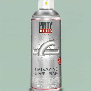 Pintyplus Tech Galvazinc Cold Galvanizing Compound Silver spray can front view on clean background