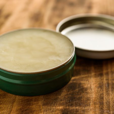 Balm in small steel can